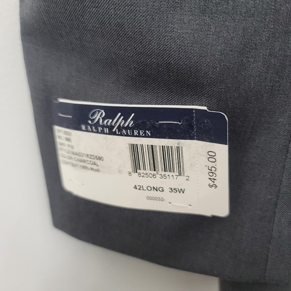 Ralph Ralph Lauren Slim-Fit Suit Set Solid Flat Front Pants Wool Suit - Picture 4 of 11